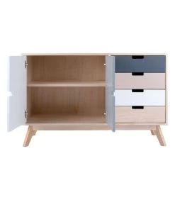 Leitmotiv Ladekast Snap - Deuren & 4 Lades - 100x36x65cm -Woninginrichting 03924165b4634b579a2a8cf1ef66b49f