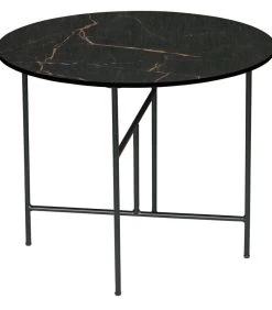 Exclusive Vida Bijzettafel - Porselein/Metaal - Zwart - 48x60x60