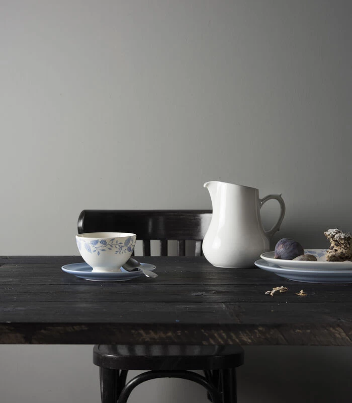 Kom 11cm Op Voet Uni - Fleurs Bleues 4 Kom 11cm Op Voet Uni - Fleurs Bleues - Afbeelding 2