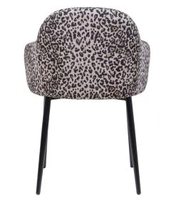 WOOOD Noortje Eetkamerstoel - Polyester - Panterprint - Set Van 2 -Woninginrichting 053ea7c6364c45e0952a77c34bba335a
