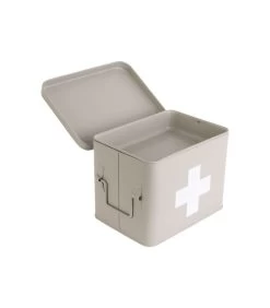 PRESENT TIME Medicijnkist - Medium - Metaal Mat Warm Grijs - 21,5x15,5x16cm -Woninginrichting 054f2f1483684f61b7640ccd97a73bbf