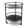 Serveerwagen 48xH61,5cm 2 Lagen Zwart Bar