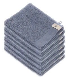 Woninginrichting 35 12x Soft Cotton Washandjes Indigo