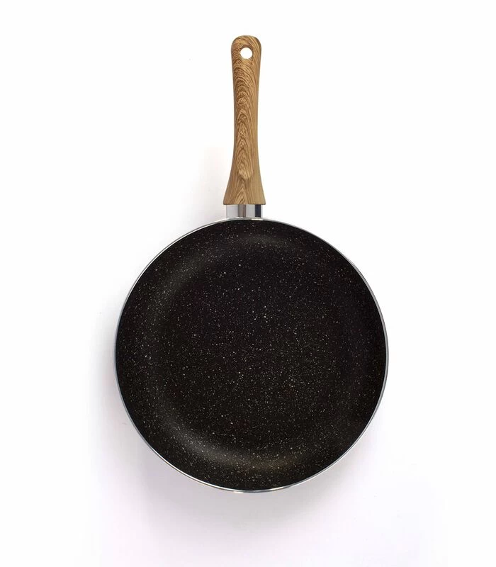 LIVOO Set Van 3 Pannen Met Steen- En Houtlook 7 LIVOO Set Van 3 Pannen Met Steen- En Houtlook - Afbeelding 5