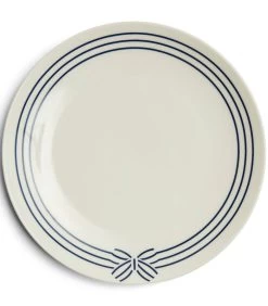 Ontbijtbord, Bord Strepen - Shoreline - Blauw/ Wit - 1 Stuk