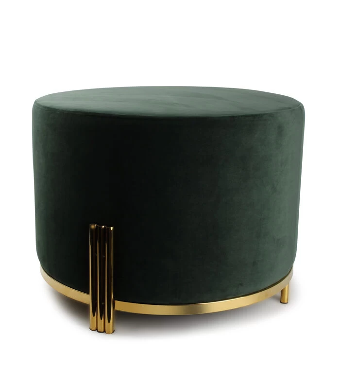 Poef 55xH40cm Velvet Groen Misa 3 Poef 55xH40cm Velvet Groen Misa