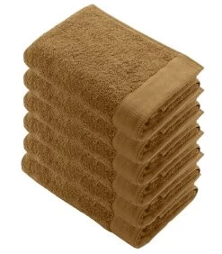6x Remade Cotton Handdoeken 60x110 Cm Cognac