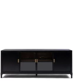 West Lake Flatsc Dresser - Gerecycled Eikenhout, IJzer, Glas - (LxBxH) 108.0x28.0x51.0 Cm