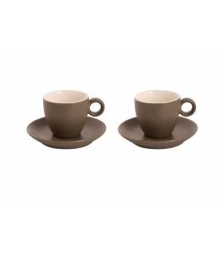 Koffiekop En Schotel Bart Colour Cafe 17 Cl 13.5 Cm Bruin Porselein 2 Stuk(s)