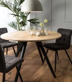 Eettafel Magnifera - Hout/Zwart - Ø120cm -Woninginrichting 15cd9ce474aa46199183debcb58a110d