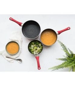 LIVOO Set Van 3 Kookpotten Met Steenlook -Woninginrichting 183940a2bec0480d82430c40a8c7f4ce