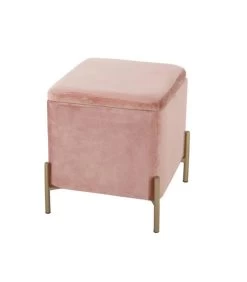 Leitmotiv Poef Snog - Roze/Goud - 45x45x47cm