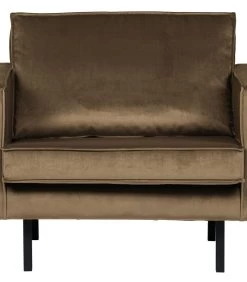 BePureHome Rodeo Fauteuil - Velvet - Taupe - 85x105x86
