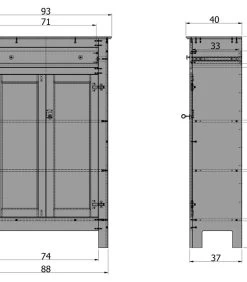 WOOOD Eva Meidenkast - Grenen Geborsteld - Zwart - 150x93x40 -Woninginrichting 1e4fbb6548244ed18e9965fe3b10aa02