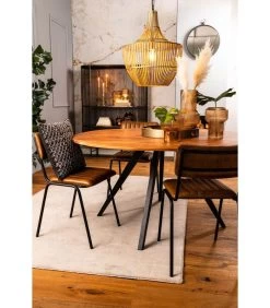 Eettafel Mimoso - Hout/Zwart - Ø140cm -Woninginrichting 23ee18b3f9c442c19f8f7cd2986cd99b