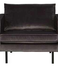 BePureHome Rodeo Fauteuil - Velvet - Antraciet - 85x105x86