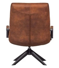 WOOOD Jouke Draaifauteuil Met Armleuning - Kunstleer - Cognac - 96x70x85 -Woninginrichting 259651ceca784f49b47bccd251178b0e