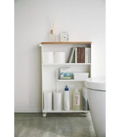 Yamazaki Semi-Closed Storage Cart - Tower - White -Woninginrichting 28e4a6704b354023982a08a44377a205