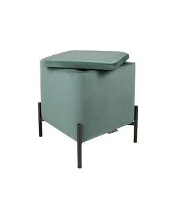 Leitmotiv Poef Snog - Jade Groen/Zwart - 45x45x47cm
