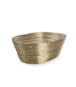 Draadmand 20,5x15xH7cm Goud Wire