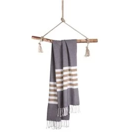 Fouta / Hamamdoek - Sunshade Happiness Off Black