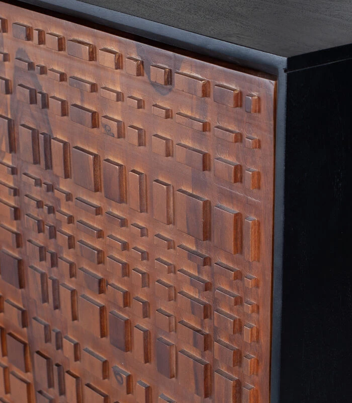 BePureHome Nuts 4-Deurs Kast - Hout - Walnoot/zwart - 140x114x40 6 BePureHome Nuts 4-Deurs Kast - Hout - Walnoot/zwart - 140x114x40 - Afbeelding 4