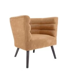 Leitmotiv Stoel Explicit - Suede Look Okergeel - 74x71x74cm