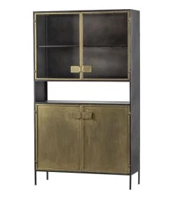 BePureHome Pack Vitrinekast - Metaal - Antique Brass- 190x110x38