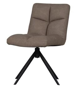 Exclusive Vinny Draaibare Eetkamerstoel - Leerlook - Taupe - 80x48x45