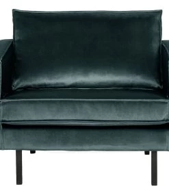 BePureHome Rodeo Fauteuil - Velvet - Teal - 85x105x86