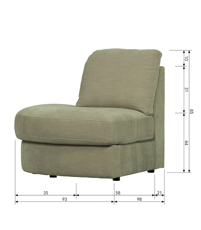 VTwonen Family 1-Zits Element Ronde Hoek Links - Groen - 85x93x98 5 VTwonen Family 1-Zits Element Ronde Hoek Links - Groen - 85x93x98 - Afbeelding 3