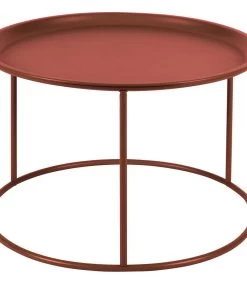 WOOOD Ivar Bijzettafel L - Metaal - Rood - 38x56x56