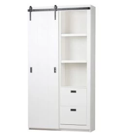 VTwonen Slide Kast Barn - Bezaagd Grenen - Wit - 230x122x37 7 VTwonen Slide Kast Barn - Bezaagd Grenen - Wit - 230x122x37 -Woninginrichting 3983ed66b77147feb4459f9e8f576fa3