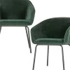 WOOOD Sien Eetkamerstoel - Velvet - Groen - Set Van 2 -Woninginrichting 39a4ae190fb14027a09246476bb5e001