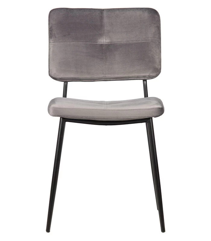 WOOOD Kaat Eetkamerstoel - Velvet - Antraciet - Set Van 2 4 WOOOD Kaat Eetkamerstoel - Velvet - Antraciet - Set Van 2 - Afbeelding 2