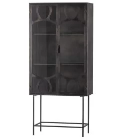 BePureHome Gracious Vitrinekast - Metaal - Zwart - 181x81x41 -Woninginrichting 3a5a3806a7fa47b0851c817450dc9591
