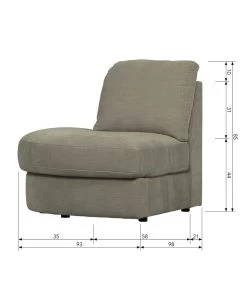 VTwonen Family 1-Zits Element Ronde Hoek Links - Grijs - 85x93x98 -Woninginrichting 3cabe739d446400393c90eba7f07c71c