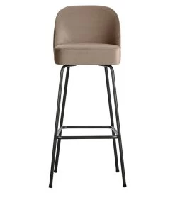 BePureHome Vogue Barstoel - Fluweel - Khaki - 103x50x55