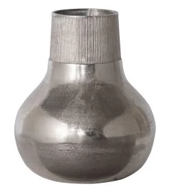 BePureHome Metal Vaas L - Metaal - Zilver - 36x30x30