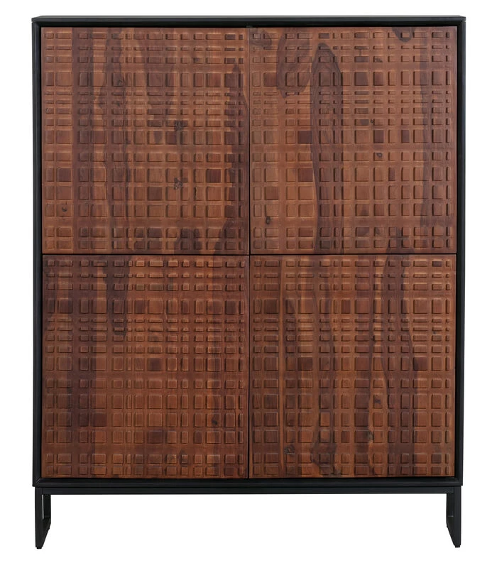 BePureHome Nuts 4-Deurs Kast - Hout - Walnoot/zwart - 140x114x40 3 BePureHome Nuts 4-Deurs Kast - Hout - Walnoot/zwart - 140x114x40