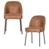 BePureHome Vogue Eetkamerstoel - Leer - Cognac - Set Van 2