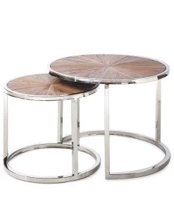 Bijzettafel Rond - Greenwich Table - Set Van 2 Stuks - Zilver