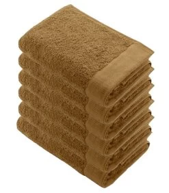 6x Remade Cotton Handdoeken 50x100 Cm Cognac