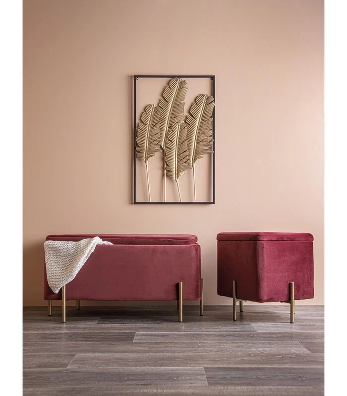 PRESENT TIME Muurkunst Feathers - IJzer, Goud - 89x53x1,5cm 5 PRESENT TIME Muurkunst Feathers - IJzer, Goud - 89x53x1,5cm - Afbeelding 3