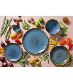 Palmer Serviesset Lotus Stoneware 6 Persoons 24delig Turquoise -Woninginrichting 48c63836b9354dad9a70596c98f62508