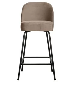 BePureHome Vogue Barstoel - Fluweel - Khaki - 89x50x55