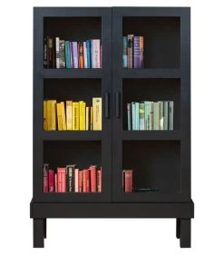 Bonk Vitrinekast - Grenen - Zwart - 160x103x37 -Woninginrichting 4abd8f482c6f42b082e6c90ff78c2f3f