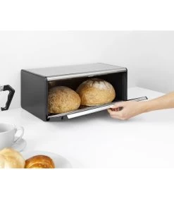 Brabantia Broodtrommel Met Klepdeksel, Matt Steel Fingerprint Proof / Matt Black -Woninginrichting 4c0c13e053e44341b3842c5815abe463
