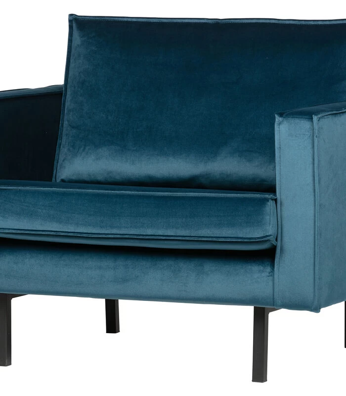 BePureHome Rodeo Fauteuil - Velvet - Blue - 85x105x86 4 BePureHome Rodeo Fauteuil - Velvet - Blue - 85x105x86 - Afbeelding 2