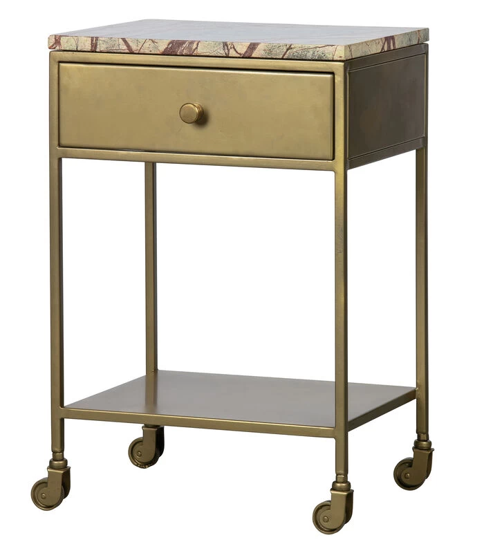 BePureHome Clinic Nachtkastje - Marmer - Antique Brass - 68,5x45x35 4 BePureHome Clinic Nachtkastje - Marmer - Antique Brass - 68,5x45x35 - Afbeelding 2